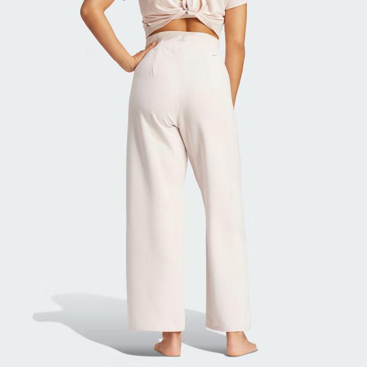 Adidas Yga Hose Einfarbig Yoga Fitness Locker Weites Bein Gestrickte Sporthose Damen Hose Beige IU1824