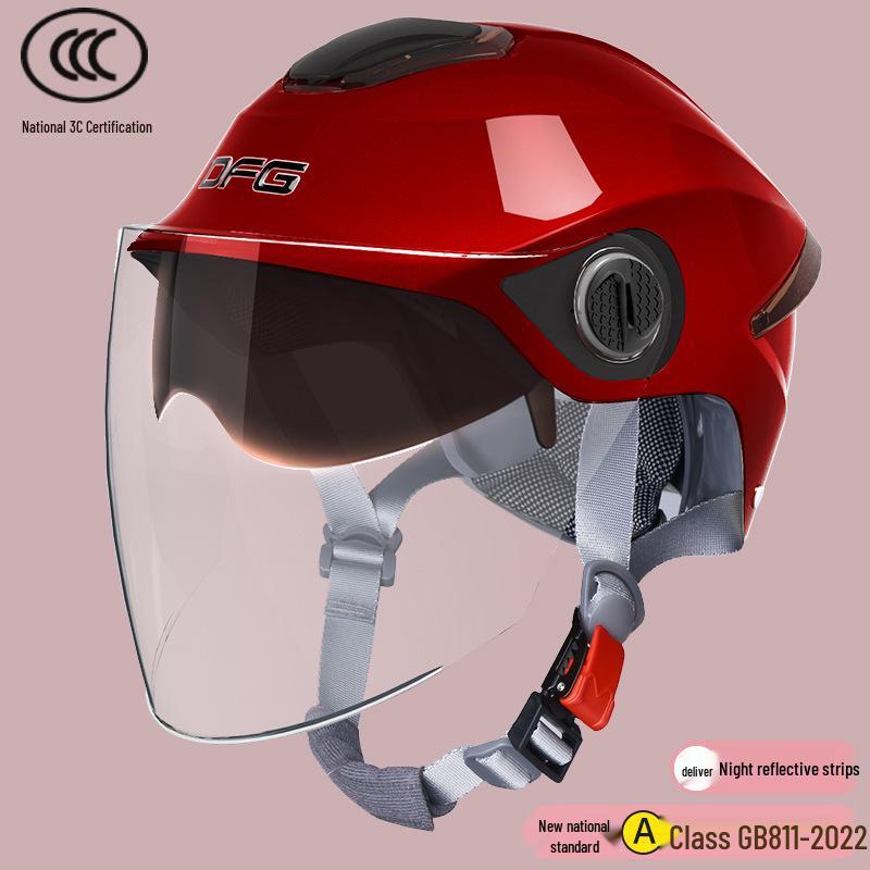 Certified Universal Half Helmet for Men & Women - Summer Sun Protection, All Seasons Motorcycle Use