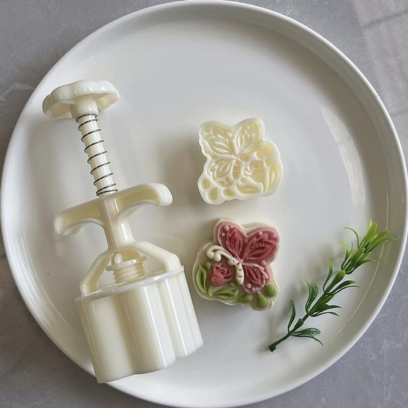 Traditional Pastries Cookie Stamp Hand Pressed Mooncakes Mold Bean Pastes Cake Bakewares Dessert Mould for Cooking Lover