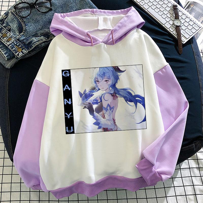 Hoodies Game Genshin Impact Splicing Women 3D Long Sleeve Couple Sweatshirt Pullover Cosplay Oversized Girls Hoodie