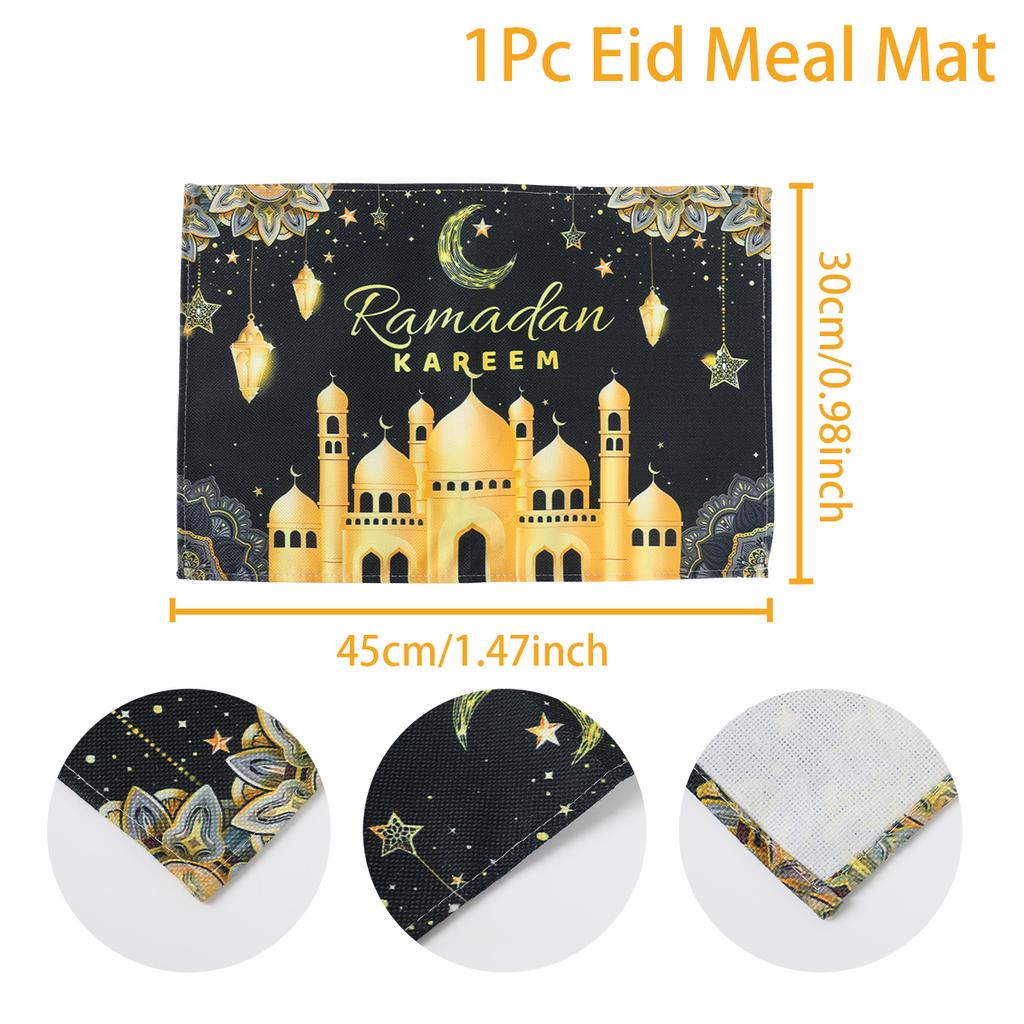 Ramadan Decoration Meal Mat EID Mubarak Decoration 2024 For Home Meal Mat Ramadan Kareem Islamic Muslim Party Eid Al Adha Gifts