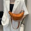 First Layer Cowhide Dumpling Bag, New High-end High Cow Horn Small Bag, High-end Feeling, Niche Crescent Commuting Bag