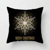 Christmas Decoration Cushion Cover Black Gold Elk Print Pillowcase Sofa Ornaments Bedroom Room Home  Holiday Gift