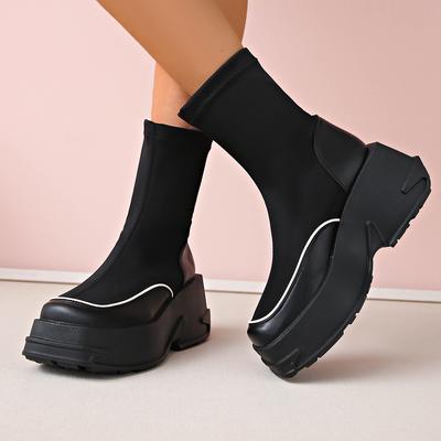 Martin Boots Women's 2025 New Thick-heeled Thin Short Boots Women's Thick-soled Fly-woven Autumn and Winter Versatile Fashion Pedal