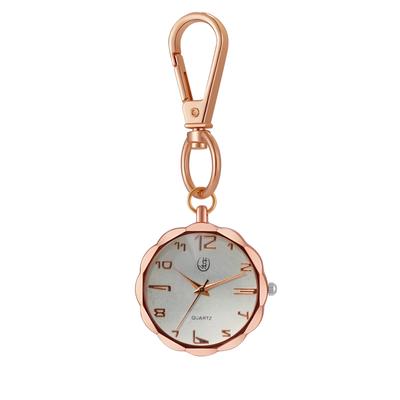 Keychain Watch Clip Carabiner Watch Pocket Watch Ladies Analog Waterproof Rose Gold Fashion Accessory