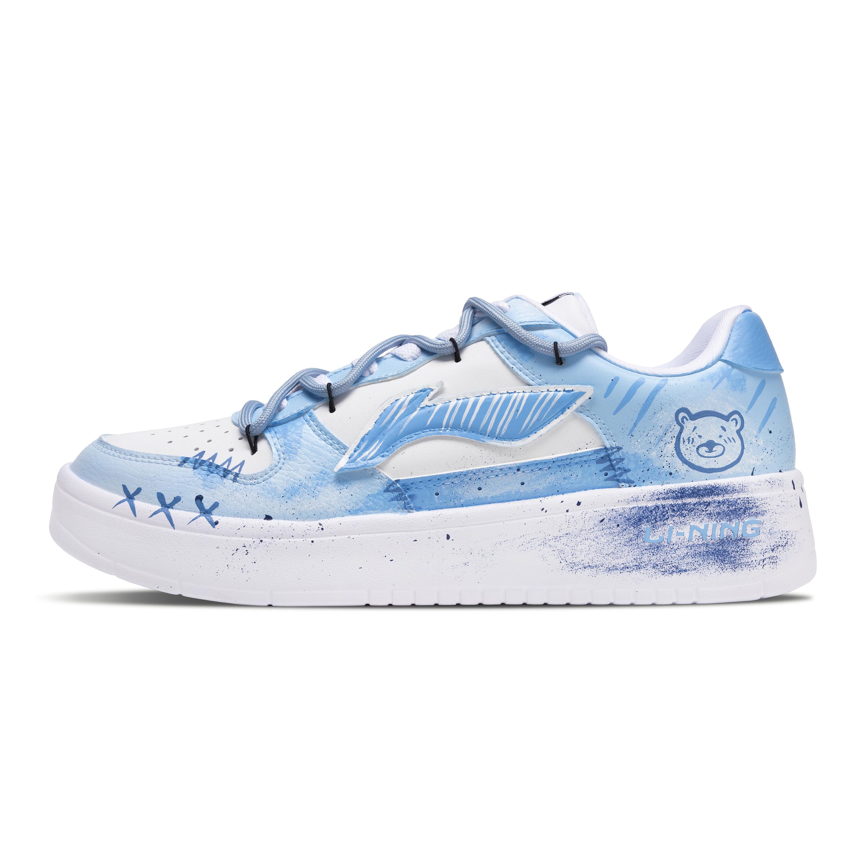 

Li Ning Низкие кеды для скейтборда мужские Белые AGCS419-1, из синтетической кожи, нескользящие, износостойкие, дышащие(Команда348-) 39