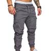 Pantaloni cargo skinny allacciati alla caviglia con coulisse in vita tinta unita casual da uomo