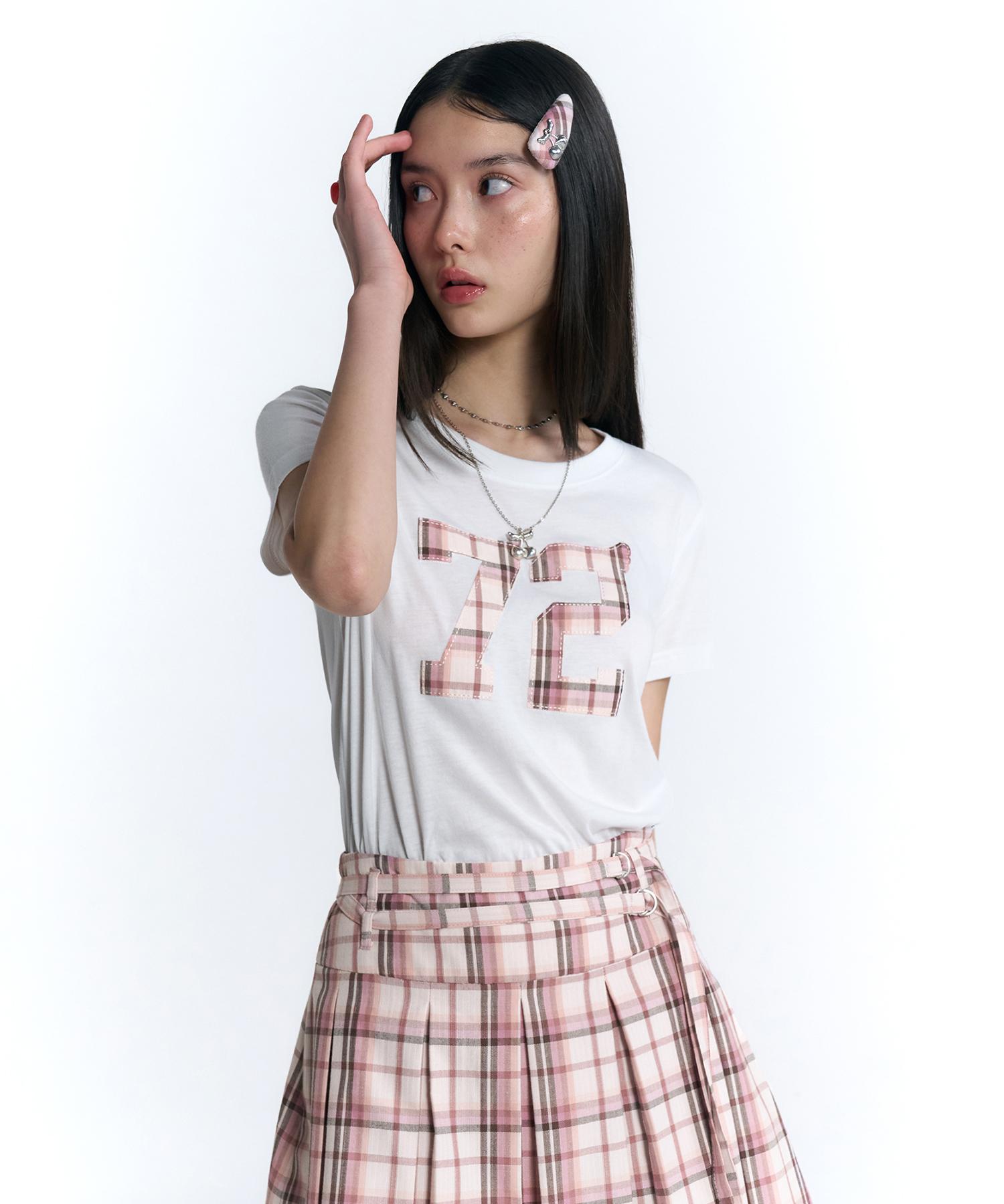 Kirsh Cheek Check 72 Patchwork T-Shirt [White] 1