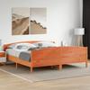 VidaXL Bed Frames and Headboards, Double Bed with Slat Base, Adult Bed, Bedroom Furniture, Brown Wax 3216166