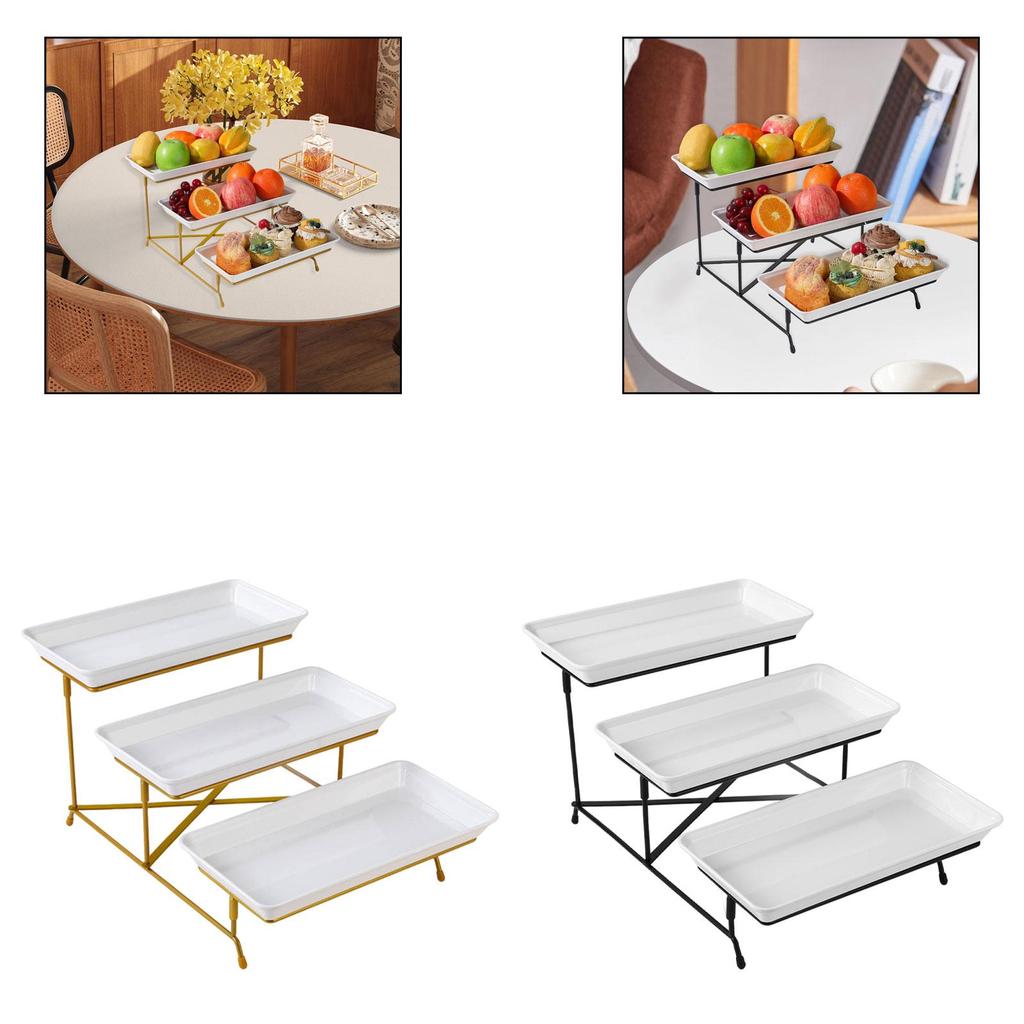 3 Tier Serving Tray, Sturdy, Serving Platters, Fruit Dessert Stand, Cupcake Display Stand, Multifunctional for Cake, Cupcakes