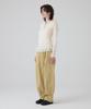 DANGLEDROP Dgdp Balloon Fit Curved Cotton Elastic Waist Pants_Beige