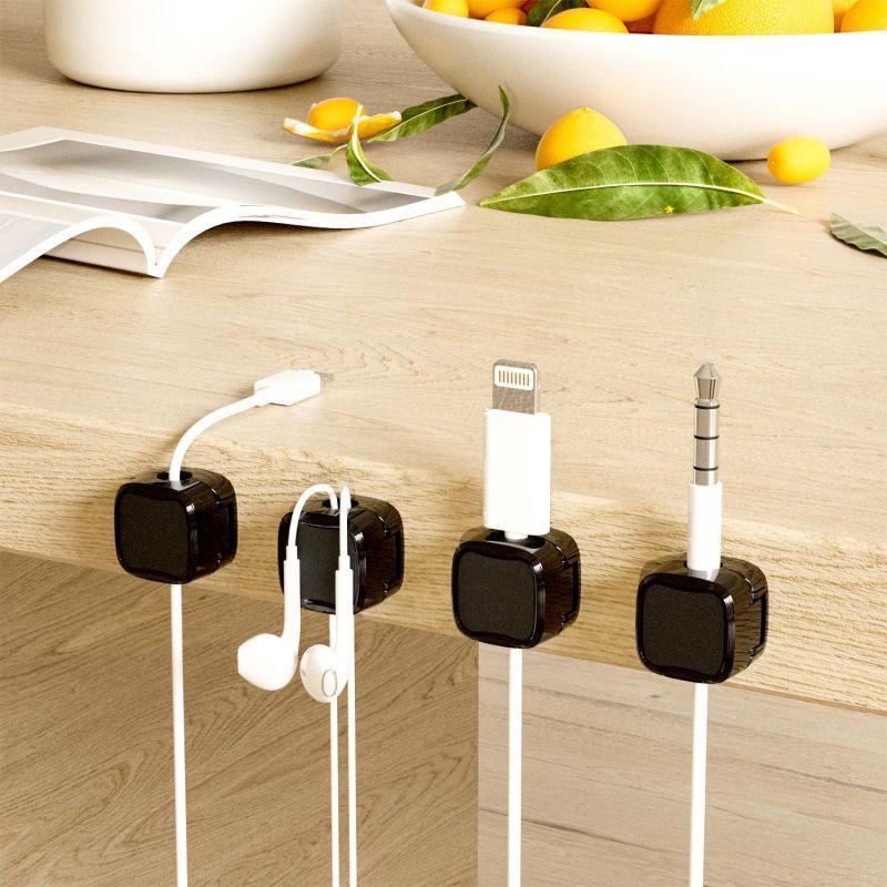Magnetic Cable Clips Cable Smooth Adjustable Cord Holder Under Desk Cable Management Wire Keeper Cable Organizer Holder
