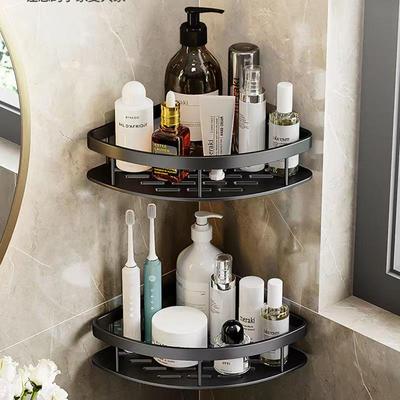 Punch-Free Aluminum Bathroom Shelf for Kitchen & Toilet Wall Storage