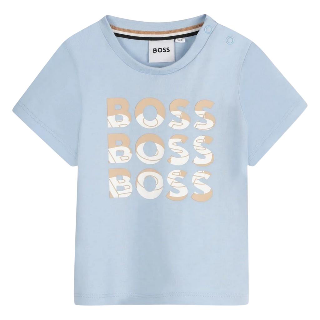 Boss Childrens/Kids Lettering Crew Neck Regular T-Shirt