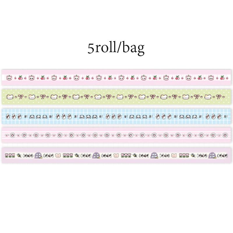 

5 рулонов/набор корейских тонких липких лент васи, набор Dream Selling Galaxy Cute Girl, руководство по наклейкам DIY, материал для наклеек-петлей