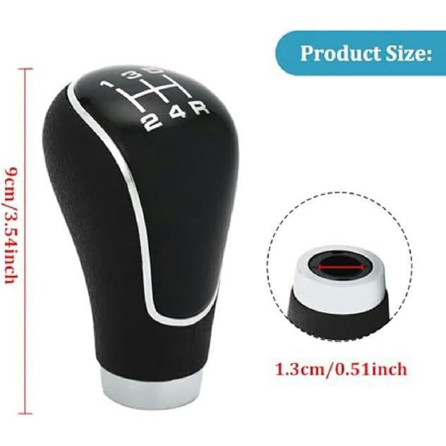 5 Speed Gear Shift Knob, Leather Gear Shift Knob for Mazda 2 3 6 2006-2012