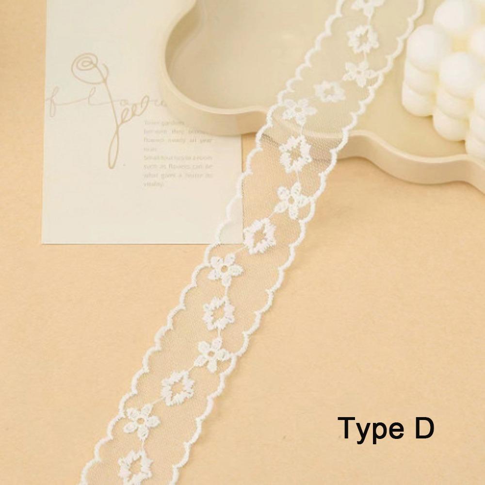 5 Yards Pure Cotton Sewing Trim DIY Craft Accessory White Flowers Fringe Trimming Ribbon Multi-size Decor Ribbon
