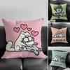 HOT-Cartoon S-Simons-Cat Pillow Case Plush Fabric Soft Double-Sided Printed Sofa Warm Winter Home Gift Cushion Cover