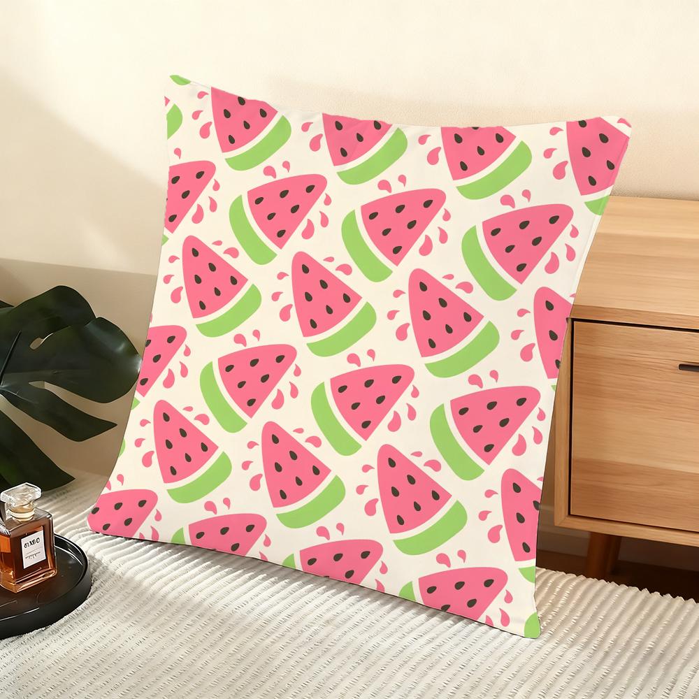 Watermelon Cushion Cover Soft Short Plush Pillow Cover Smooth Cozy Texture Aesthetic Cushion Case Home Decor