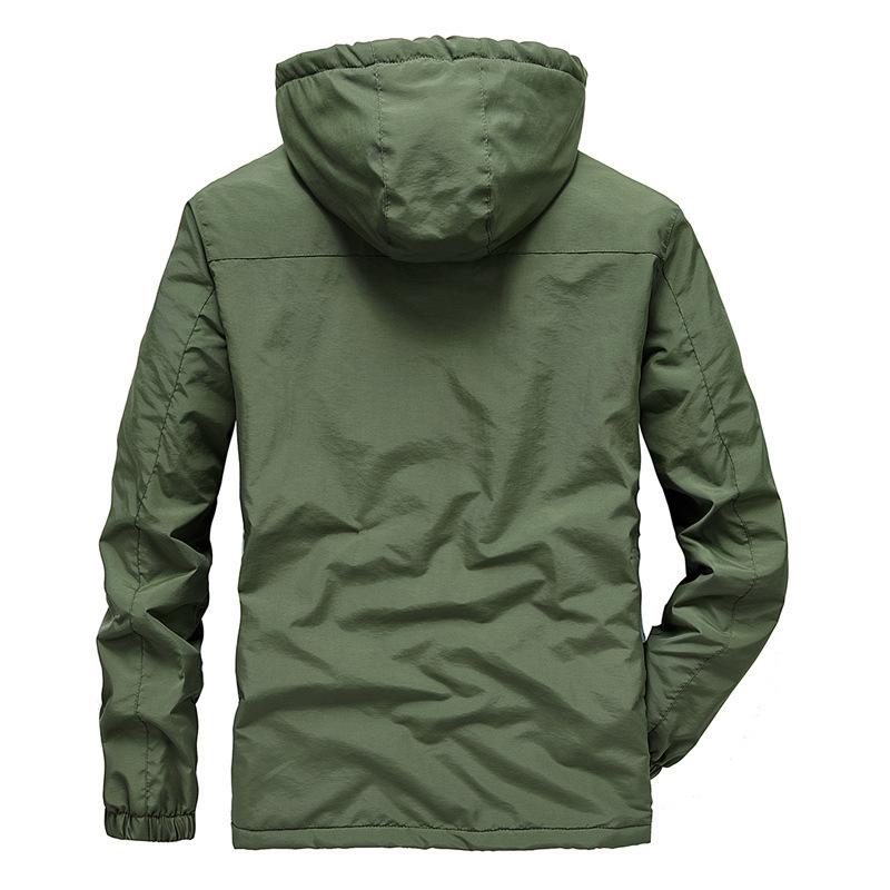 New Autumn and Winter Fleece Jacket Men's Casual Outdoor Removable Hood Quick-drying Coat Cotton Jacket