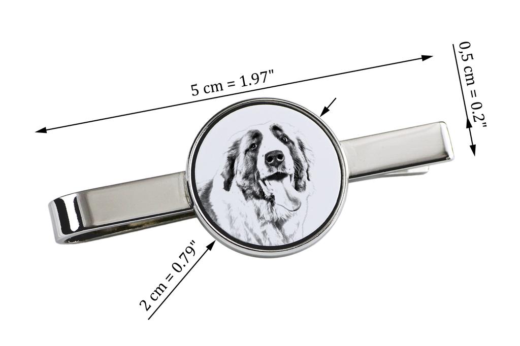 Aziz. Bernard, Saint Bernard, Alpine Mastiff, Bernhardiner - köpekli kravat klipsi, kişiye özel kravat klipsi, Art-Dog markasından bir erkeğe özel hediye