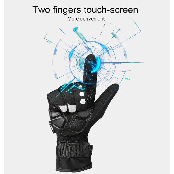 INBIKE Winter Cycling Gloves Full Finger Thermal Men's Bicycle Gloves Warm Cotton Waterproof Bike Gloves for Motorcycle Cycling