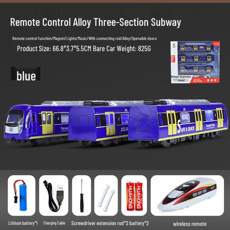 Kaiwei Alloy Subway Train Model with Sound & Light, Magnetic Force, Connect Rod, Pull-back/Remote Control