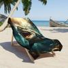 Asciugamano da Spiaggia Squalo Bianco Feroce Fantasia Protezione Solare E Antivento Adatto Per Piscina Campeggio Coperta da Viaggio