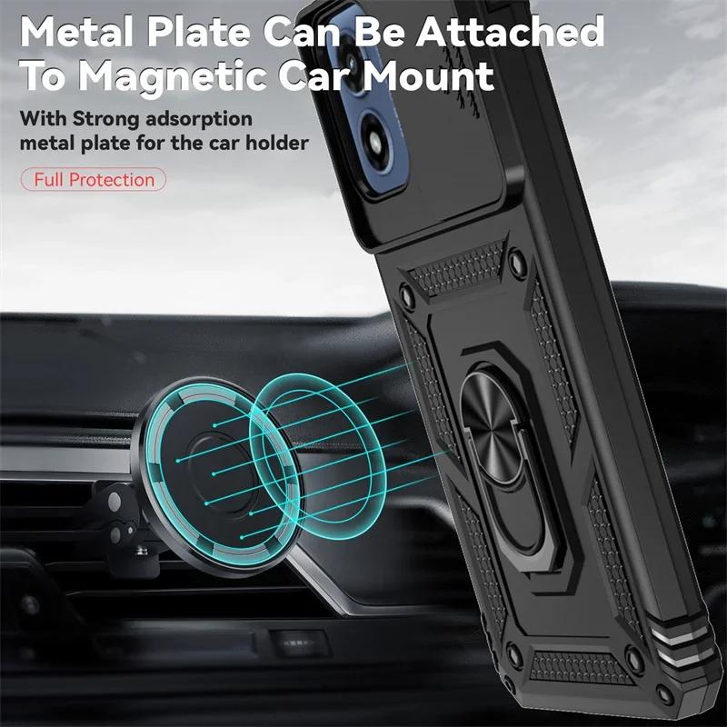 Pancerne etui odporne na wstrząsy do Motorola G67 G77 G06 Power G56 G86 G05 G15 G35 G55 G75 5G G85 G04S E15 Pokrowiec z uchwytem pierścieniowym Coque