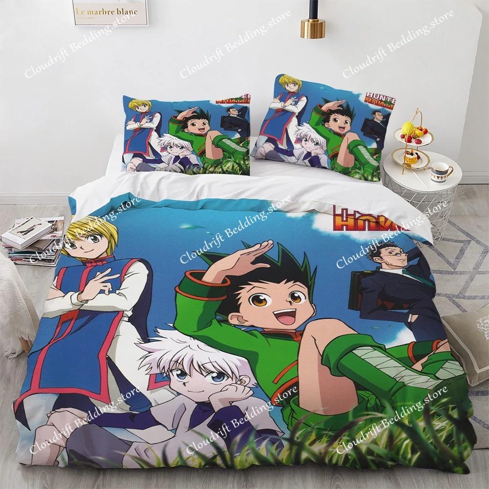 3D Print Fashion Anime Hunter X Hunter Bedding Set Boys Girls Twin Queen Full Size Duvet Cover Pillowcase Bed Adult Bedroom