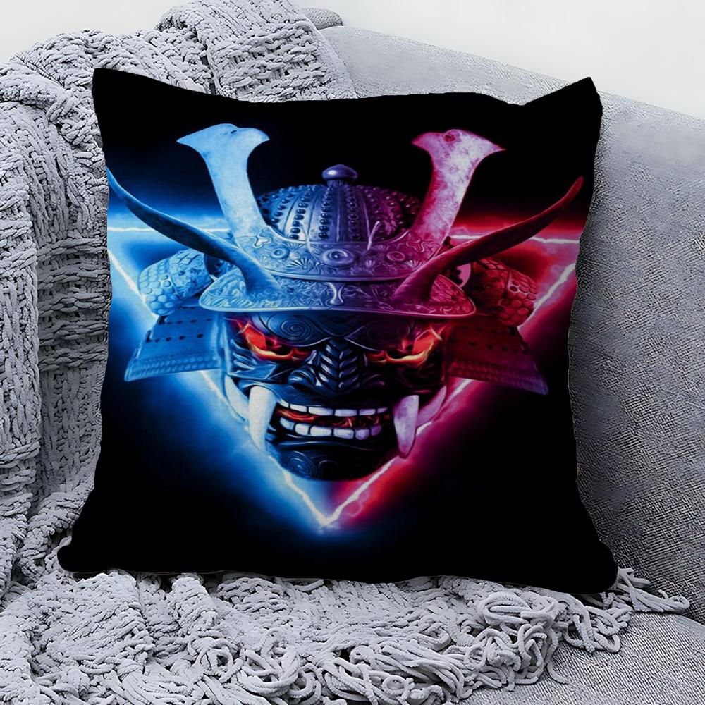 Japan Neon Punk City Samurai Pillow Cover Design Cushion Cover Decor Holiday Decorati