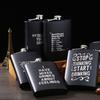 8oz Men Stainless Steel Funny Letter Print Whiskey Hip Flask Alcohol Container