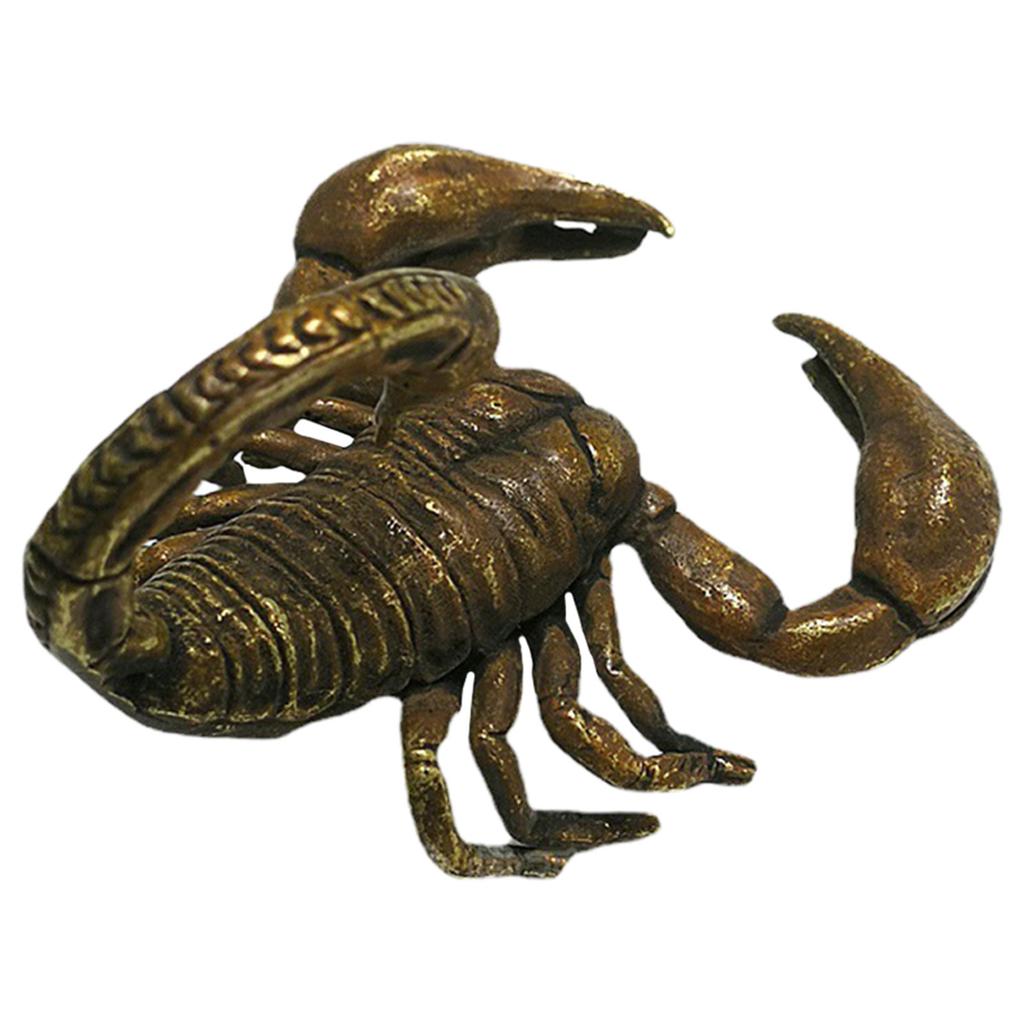 Brass Scorpion Vintage Metal Scorpion Ornament Copper Scorpion Decoration Car Desktop Sculpture Home Office Decor Ornament Gift