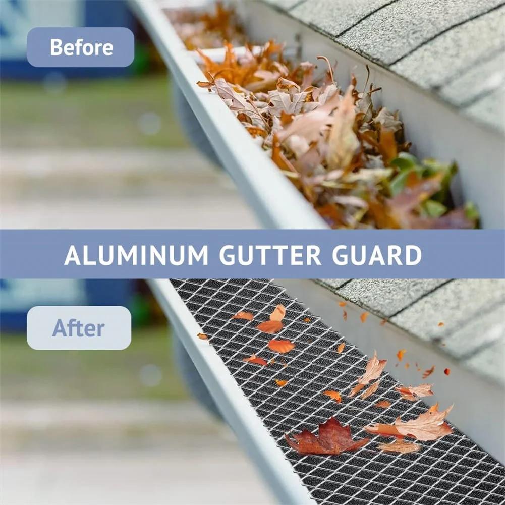 12.7*600cm/15*600cm Gutter For Protection Mesh Guard With 10 Fixing Clips Leaf Mesh Roll For Home Roof Protection 2026 New