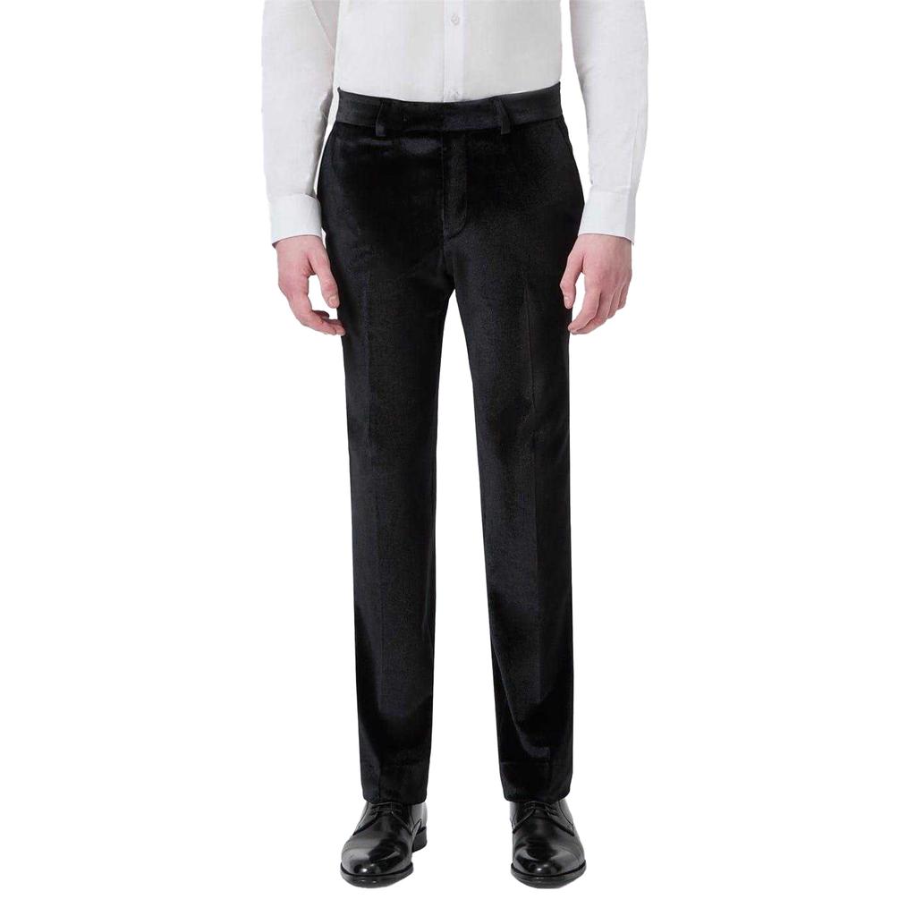 Twisted Tailor Mens Velvet Flat Fronted Tuxedo Trousers