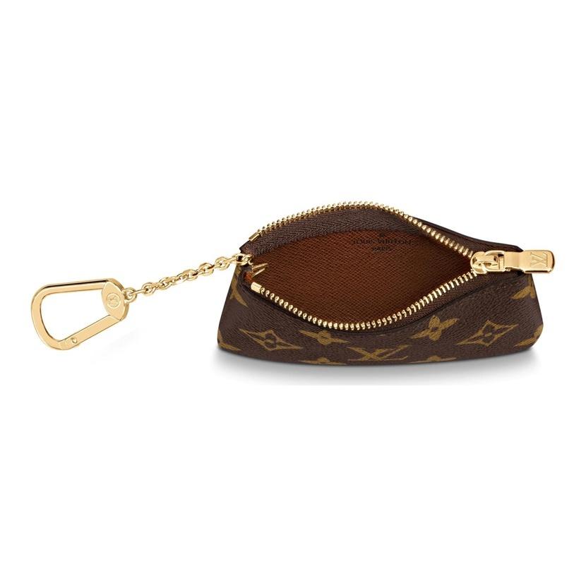 Louis Vuitton Corrente clássica com monograma  compacta e portátil  Lona revestida com monograma  porta-chaves e moedas  estilo feminino  marrom