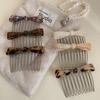 Fixed Combs Bowknot Hairpin Teeth Side Clip Vintage Acetic Acid Bow Hair Comb  Girl