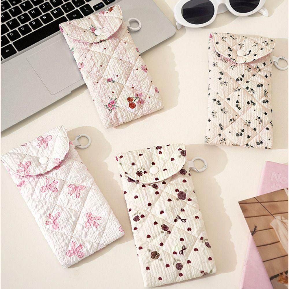 Tragbare Stoffbedruckte Brillenetui Blumen Sonnenbrillen Brillenetui Brillenaufbewahrungstasche Reise