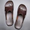 Genuine Leather Men's Slippers Non-Slip Anti-Odor Beach Shoes Size 45 Comfortable Soft Sole Casual Slides