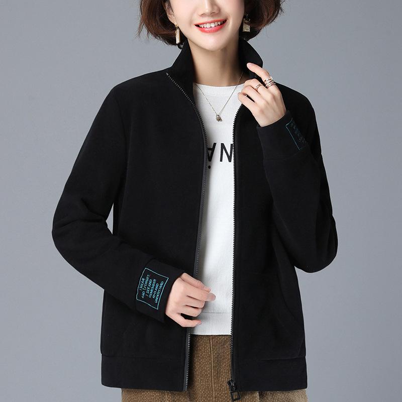 Women's 2024 Early Autumn Fleece Short Zipper Cardigan - Korean Style, Loose Fit, Fashionable Hoodless Jacket
