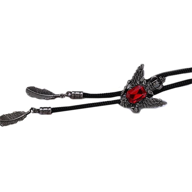Braided Shoestring Flower Bolo Tie with Metal Flower Rodeo Cowboy Necktie Necklace Country Style Bolo Tie Rodeo Cowboy
