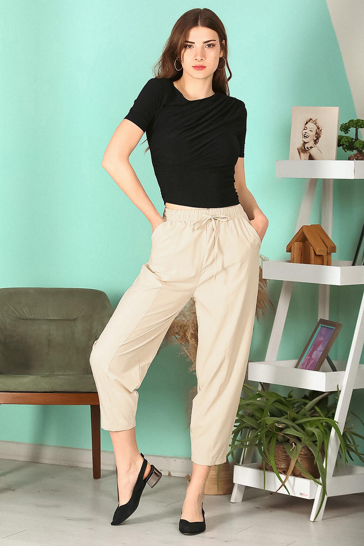 

Women s Çimalı Parachute Fabric Carrot Pants 38 античный белый