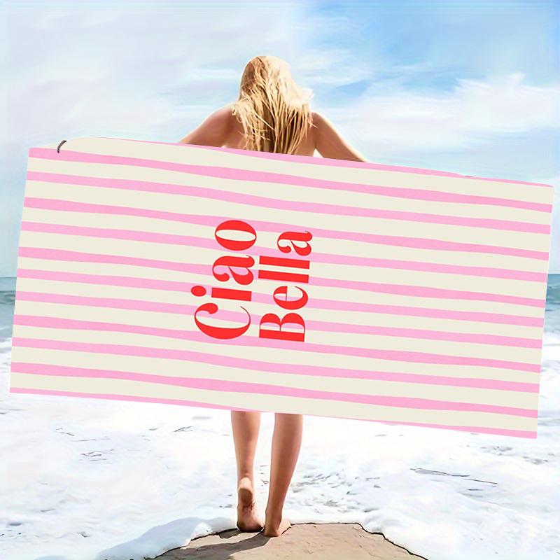Minimalist Modern Striped Microfiber Beach Towel Oversized Extra Large Sand Free Pool Towels Quick Dry Super Absorbent Swim