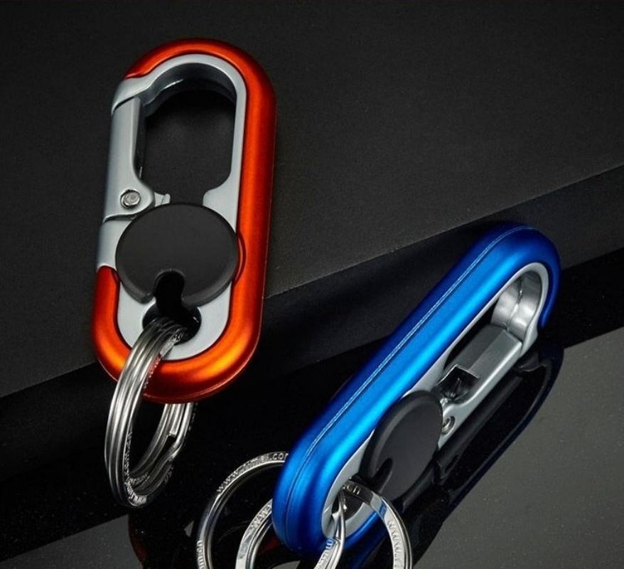 Men's Double Ring Keychain Fashion Business Key Holder Metal Key Buckle Car Styling Accessory Gift