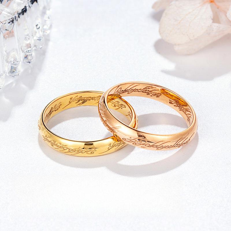 Inel din Oțel Tungsten cu Alfabet Design Nișă Ins Inel care Nu se Decolorează Inel Retro de Degetul Arătător pentru Femei