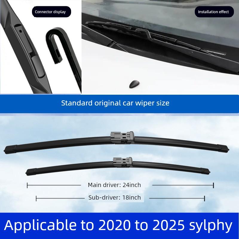 Kompatible Scheibenwischer für den 2020 Nissan Sylphy 14. Generation: Original 14", 21", 22" rahmenlos, 23" leise, 24" Wischer.