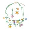 Versatile Beaded Flower Necklace Retro Earrings Jewelry Trendy Women's Necklace  Dress Accessories