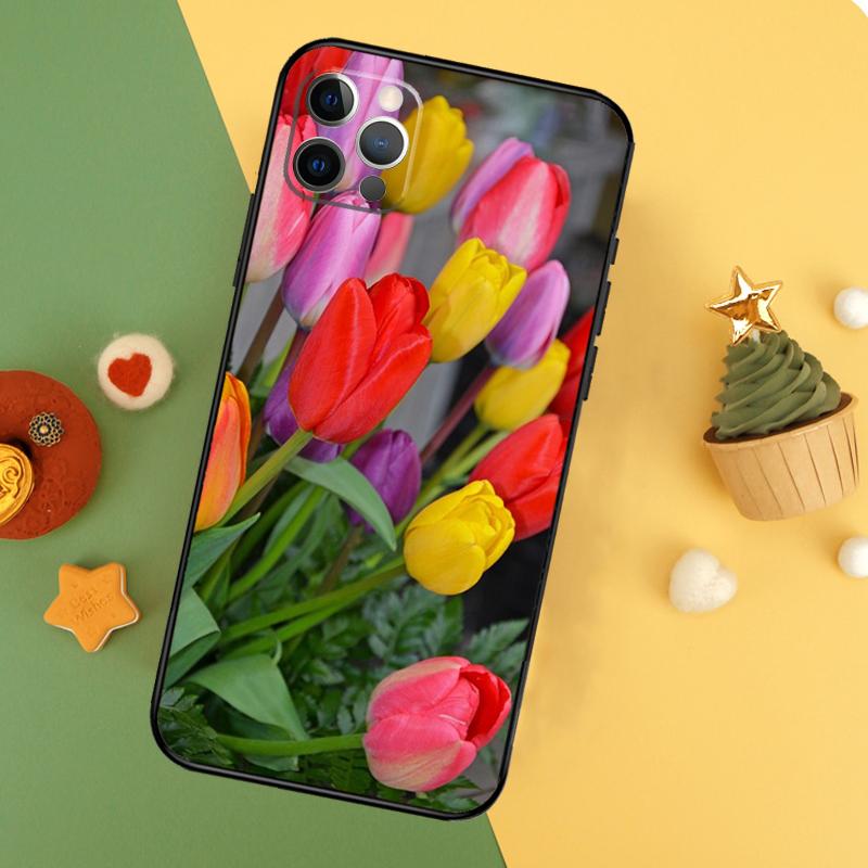 Tulip Flower Colorful Phone Case For iPhone 17 17Air 16 15 14 13 11 12 Pro Max 12 13 Mini 16E Shockproof Cover