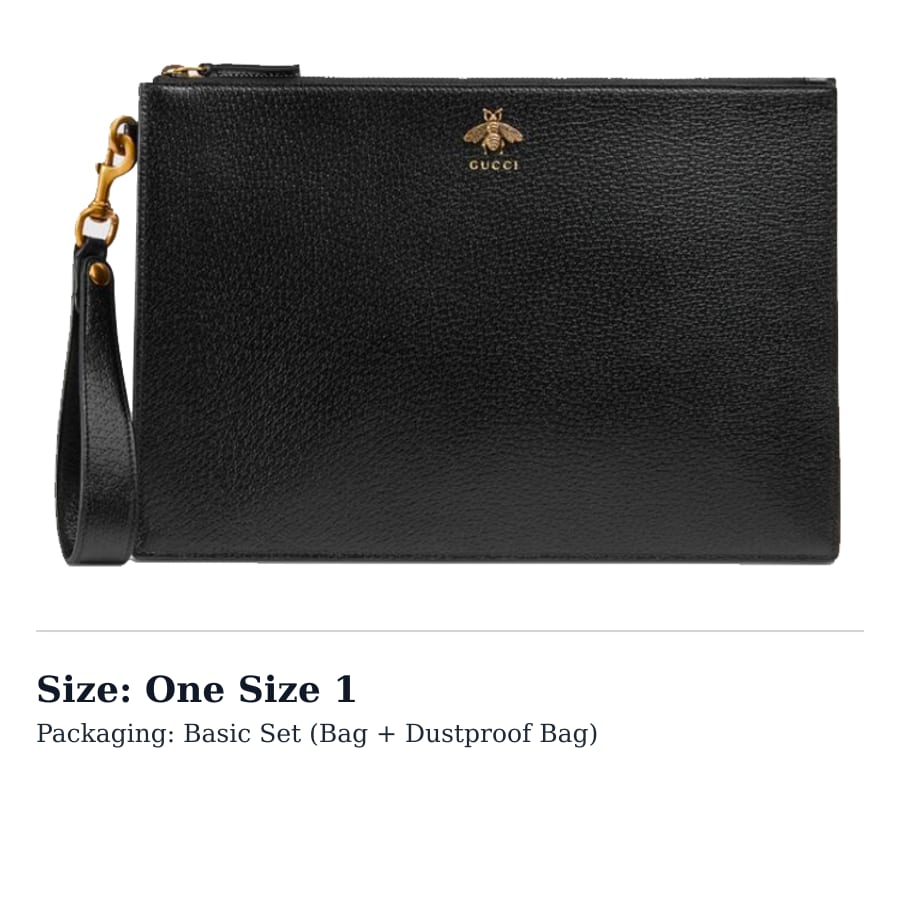 GUCCI Animalier Cow Leather Clutch Men`s