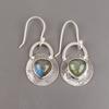 Natural Labradorite Gemstone 925 Sterling Silver Handmade Dangle Earrings 1.30" EE-63-30
